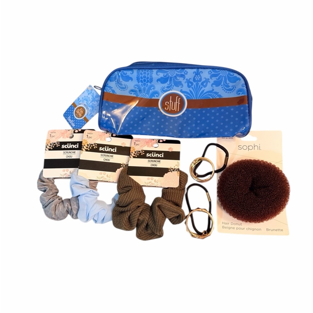 7 pc Hair Accessory Set with Plastic Bag